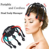 Electric Octopus Claw Head Scalp Massager 3 Modes Vibration Massage Therapeutic Head Scratcher Relief Head Fatigue Improve Sleep